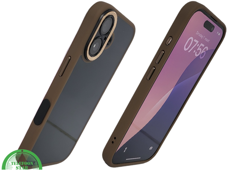 hoesje doorzichtig bruin randen silicone voor iPhone 17