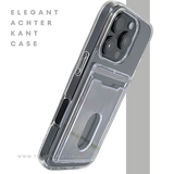 iPhone 16 Pro Transparant Hoesje met Opklapbare Kaarthouder &ndash; Stevige en Elegante Bescherming