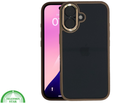 hoesje doorzichtig bruin randen silicone voor iPhone 17