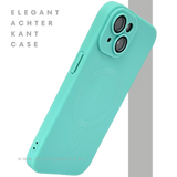 iPhone 15 Hoesje &ndash; Turquoise Met MagSafe | Fris, Functioneel &amp; Kleurvol