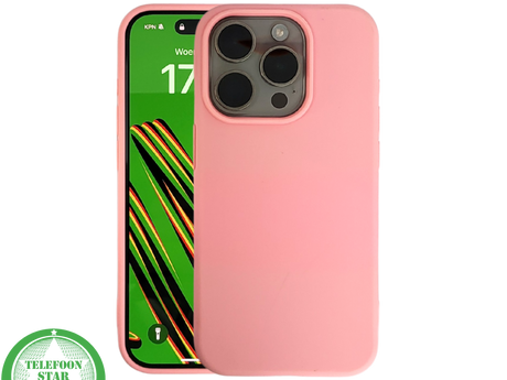 Lichtroze iPhone 15 Pro Max Hoesje &ndash; Zachte Siliconen Bescherming | Telefoonstar.nl