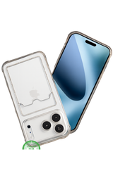 Silicone hoesje voor iPhone 17 Pro Max &ndash; Transparant Silicone met Kaarthouder | Telefoonstar