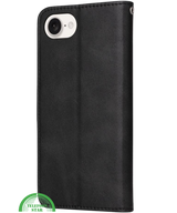 Hoesje voor iPhone 16E Zwart Leren Bookcase Slank en comfortabel ontwerp