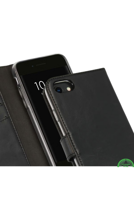 Bookcase Hoesje voor iPhone SE Zwart, Stijlvol, Functioneel &amp; 360&deg; Bescherming