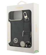 Hoesje voor iPhone 17 Pro Max Zwart Guess afneembare schouder- en polsband