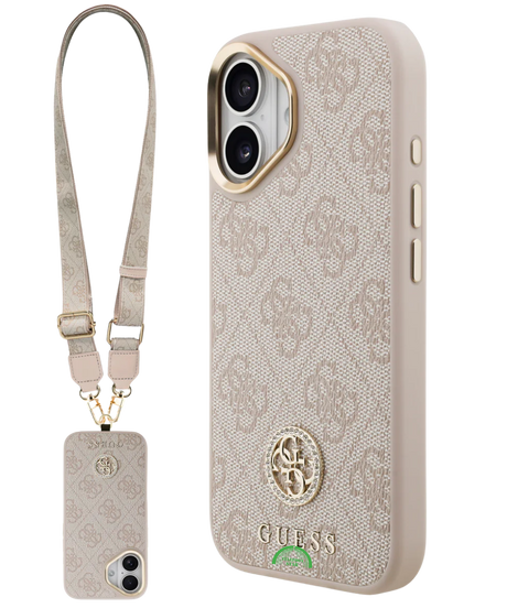 Hoesje iPhone 17 Bruin Crossbody Strap Case Stijlvol praktisch en Sterke Slank