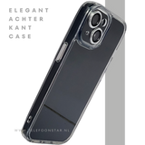iPhone 15 Hoesje &ndash; Transparant Met Zwarte Achterkant | Minimalistisch &amp; Stijlvol