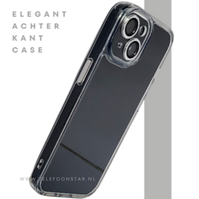 iPhone 15 Hoesje &ndash; Transparant Met Zwarte Achterkant | Minimalistisch &amp; Stijlvol