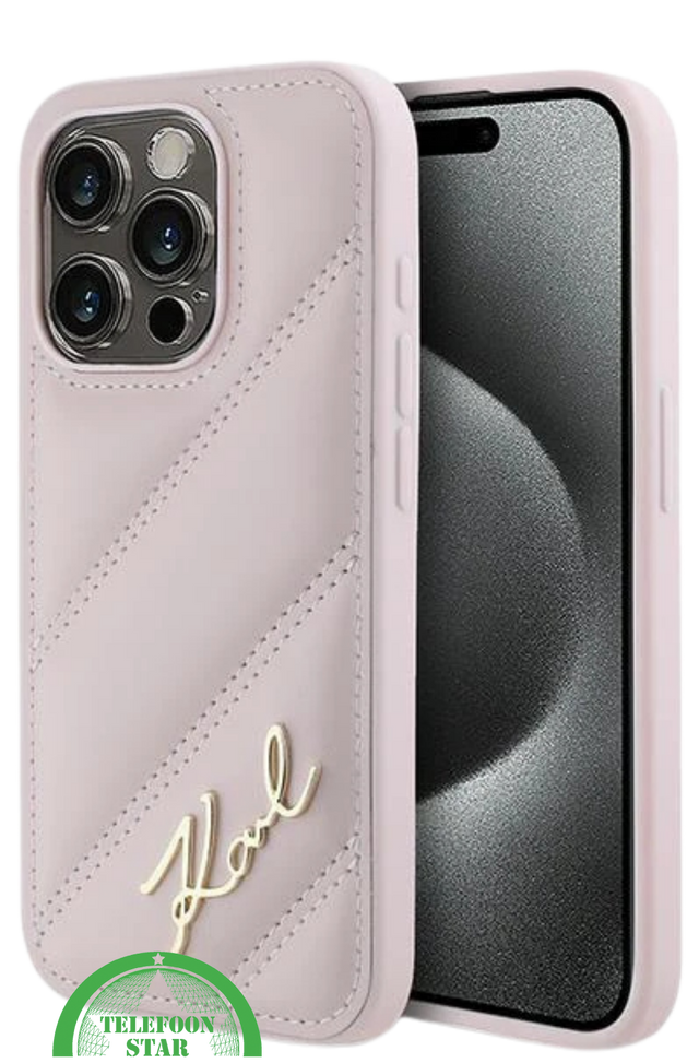 iPhone 16 Pro Luxe Leren Hoesje &ndash; Roze | Elegant, Stevig en Stijlvol Design