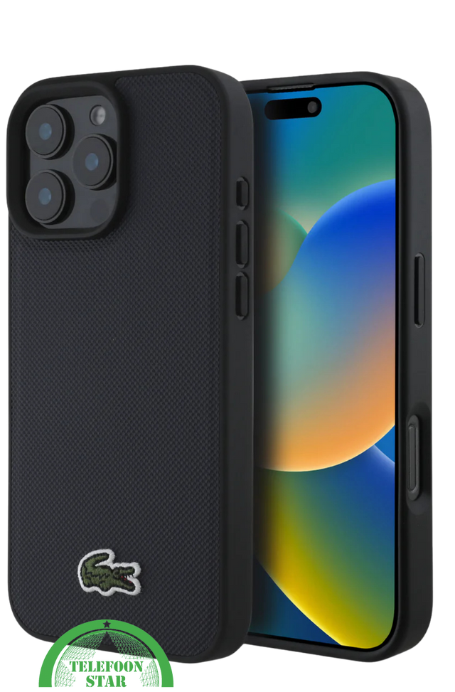 Hoesje voor iPhone 16 Pro Max Zwart &ndash; Luxe Bescherming met Stijlvolle Textuur