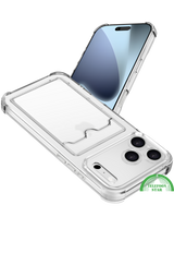 Silicone hoesje voor iPhone 17 Pro &ndash; Transparant Silicone met Kaarthouder | Telefoonstar