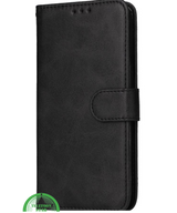Hoesje voor iPhone 16E Zwart Leren Bookcase Slank en comfortabel ontwerp