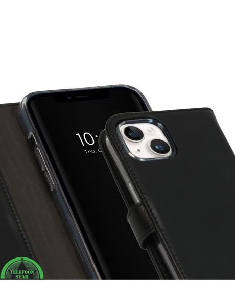 Bookcase Hoesje voor iPhone 15 Plus Lederen &ndash; Elegant, Veilig &amp; Praktisch