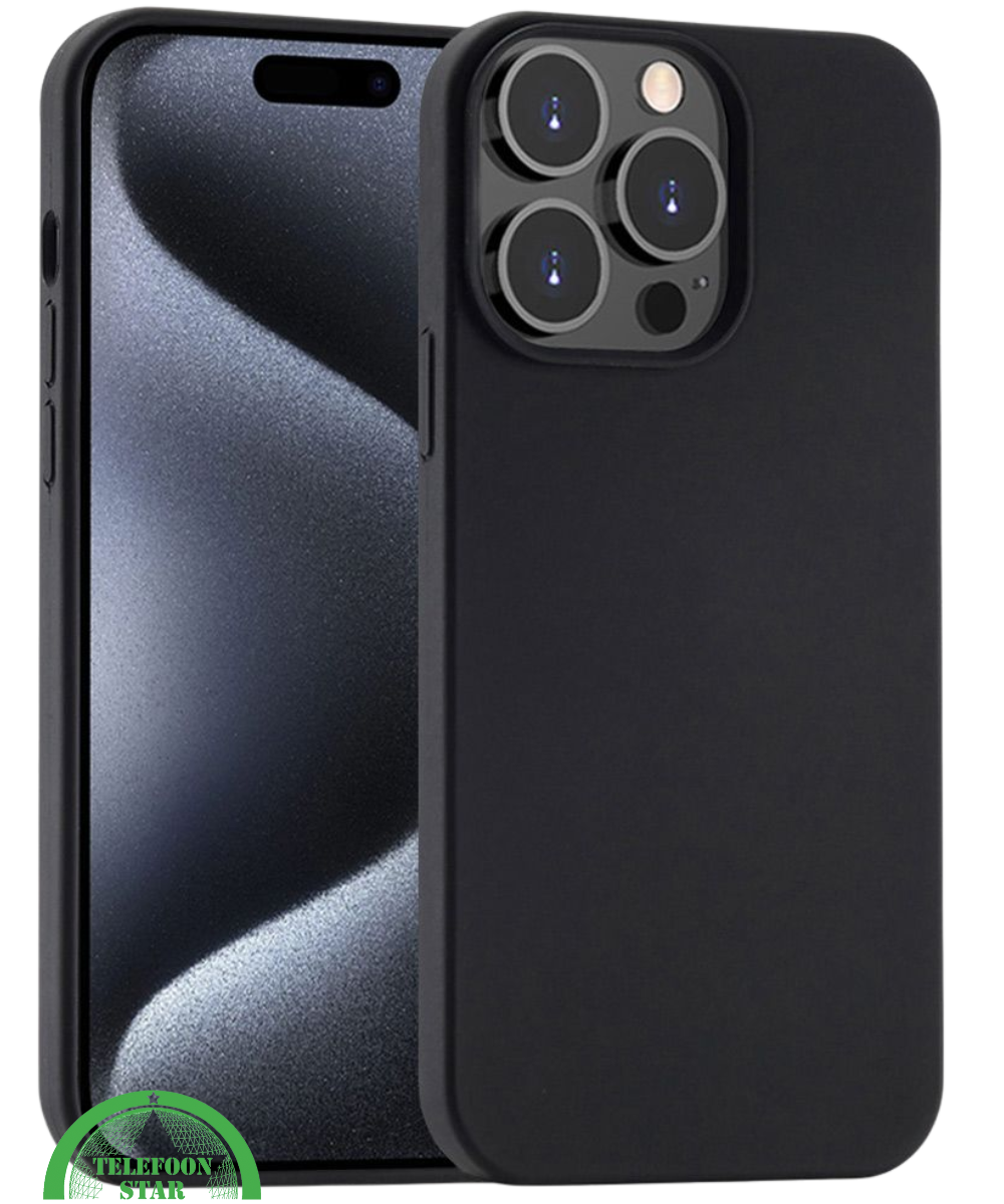 Zwart Hoesje voor iPhone 13 Pro Max Silicone, Slank, Elegant & Krasbestendig
