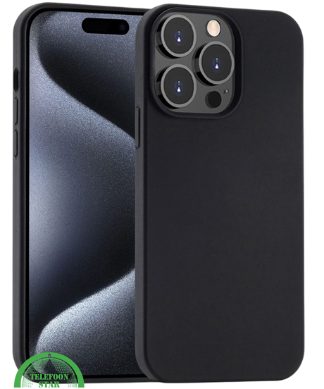 Zwart Hoesje voor iPhone 14 Pro Silicone, Slank, Elegant &amp; Krasbestendig