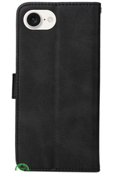 Bookcase Hoesje voor iPhone SE 2022 Zwart, Stijlvol, Functioneel & 360° Bescherming
