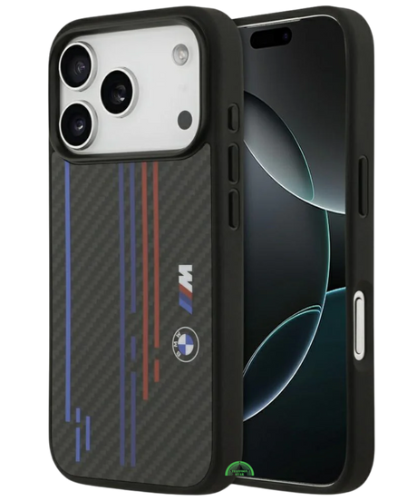 Hoesje voor iPhone 17 Pro Zwart Carbon Performance Stripe Case