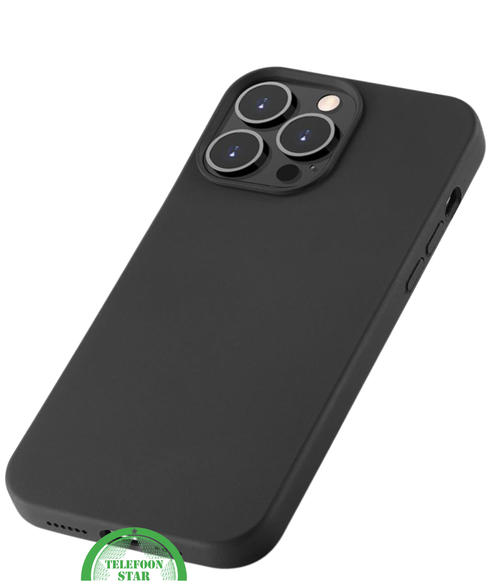Zwart Hoesje voor iPhone 13 Pro Max Silicone, Slank, Elegant &amp; Krasbestendig