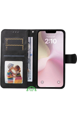 Bookcase Hoesje voor iPhone SE Zwart, Stijlvol, Functioneel &amp; 360&deg; Bescherming