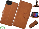 Wallet Case Licht Bruin 2 en 1 IPhone 16 E