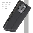 iPhone 16 Pro Bookcase Hoesje Zwart &ndash; Leren Look met Magnetische Sluiting