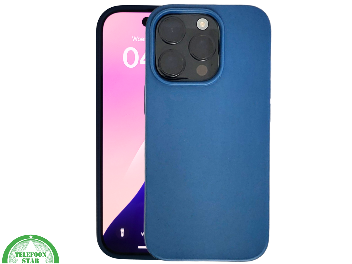 iPhone 16 Pro Donkerblauw Hoesje &ndash; Mat Design met Stevige Achterkant Bescherming