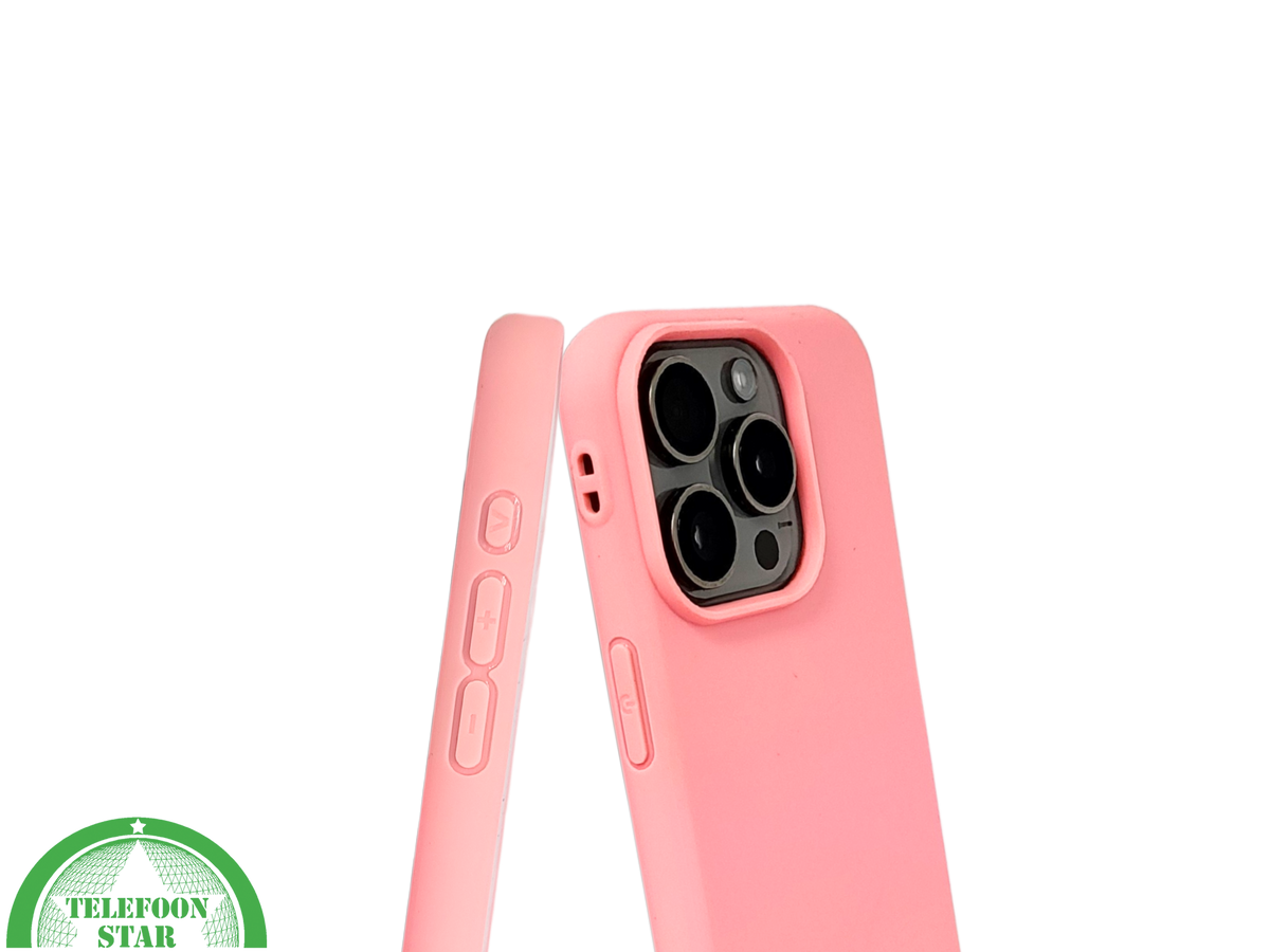 Lichtroze iPhone 15 Pro Hoesje &ndash; Zachte Siliconen Bescherming | Telefoonstar.nl
