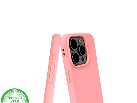 Lichtroze iPhone 15 Pro Hoesje &ndash; Zachte Siliconen Bescherming | Telefoonstar.nl