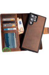 Backcover Hoesje voor S25 Ultra -Donker Bruin