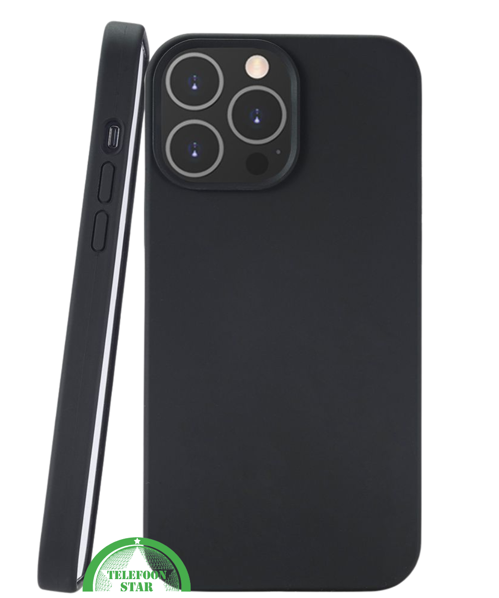 Zwart Hoesje voor iPhone 13 Pro Max Silicone, Slank, Elegant &amp; Krasbestendig