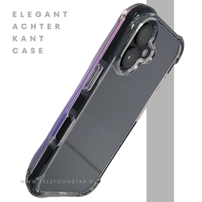 hoesje doorzichtig zwarte randen silicone draadloos oplaad voor iPhone 16 Plus