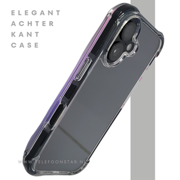 hoesje doorzichtig zwarte randen silicone draadloos oplaad voor iPhone 16 Plus