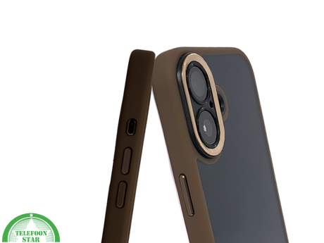 hoesje doorzichtig bruin randen silicone voor iPhone 17