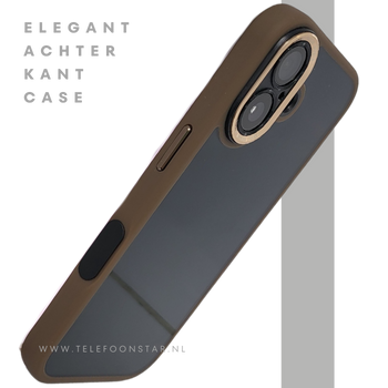 hoesje doorzichtig bruin randen silicone voor iPhone 17