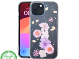iPhone 15 Plus Transparant Hoesje met Gedroogde Bloemen &ndash; Elegant en Beschermend