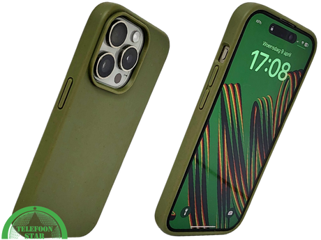 Donkergroen iPhone 15 Pro Max Hoesje Natuurlijke Bescherming &amp; Minimalistisch Design | Telefoonstar.nl
