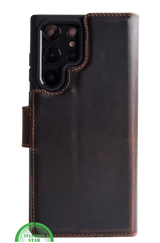 Backcover Hoesje voor S25 Ultra -Donker Bruin
