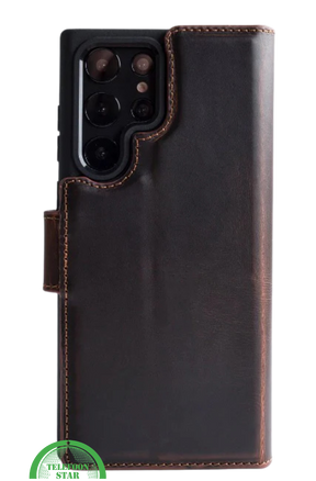 Backcover Hoesje voor S25 Ultra -Donker Bruin