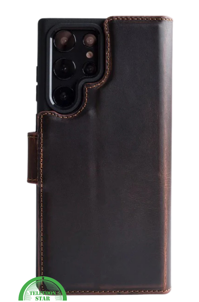 Backcover Hoesje voor S25 Ultra -Donker Bruin