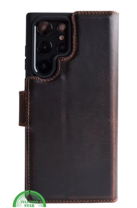 Backcover Hoesje voor S25 Ultra -Donker Bruin