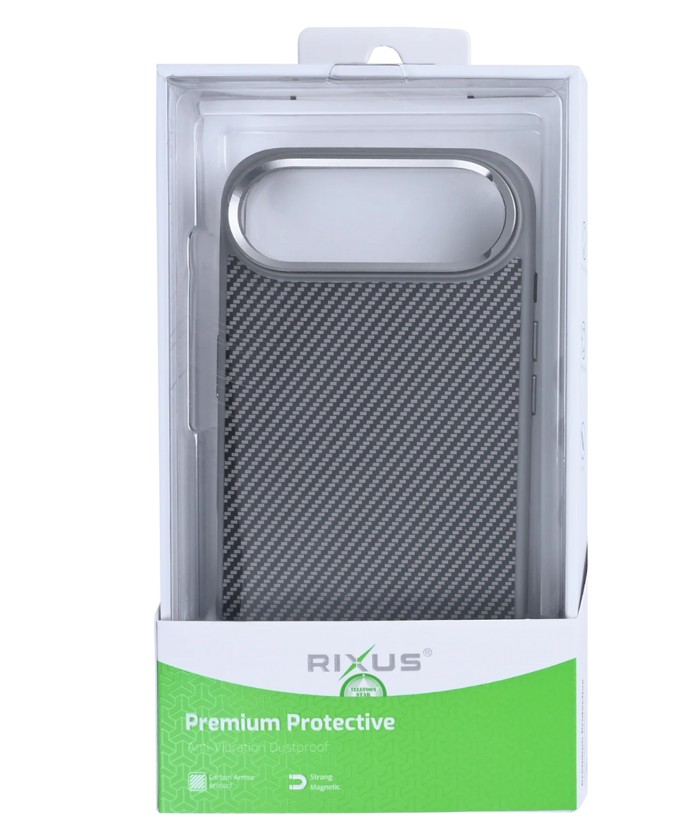 hoesje iPhone 17 Air Zwart Carbon Shield Grip Case