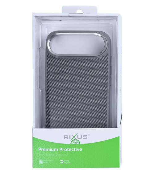 hoesje iPhone 17 Air Zwart Carbon Shield Grip Case