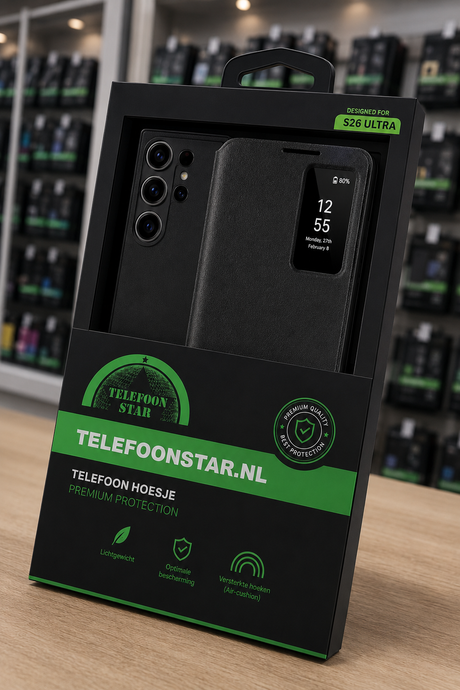 Samsung Galaxy S26 Ultra Smart View Hoesje Met Pasjeshouder Zwart