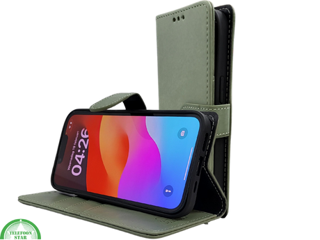 Boek case Groen cover iPhone 16E 2025 leer up