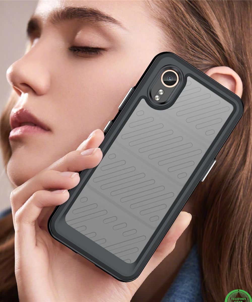 Samsung Galaxy XCover 7 Hoesje Transparante Hybride Beschermhoes met Schokbestendige Bumper