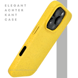 iPhone 16 Pro Geel Eco Hoesje &ndash; Biologisch Afbreekbare Matte Bescherming