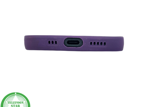 iPhone 15 Plus Siliconen Hoesje Paars &ndash; Geschikt voor MagSafe