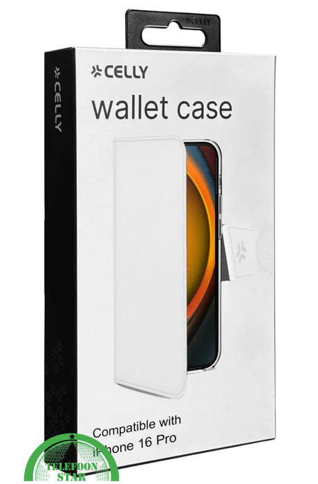 iPhone 16 Pro Bookcase Hoesje &ndash; Wit | Elegant Design met Volledige Bescherming