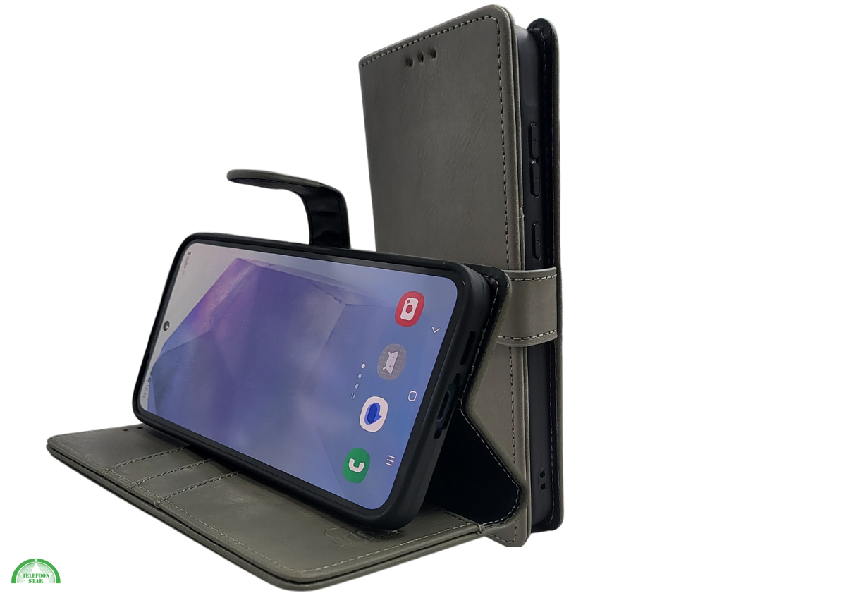Bookcase Hoesje Samsung Galaxy A17 | Functionele Bescherming | Grijs