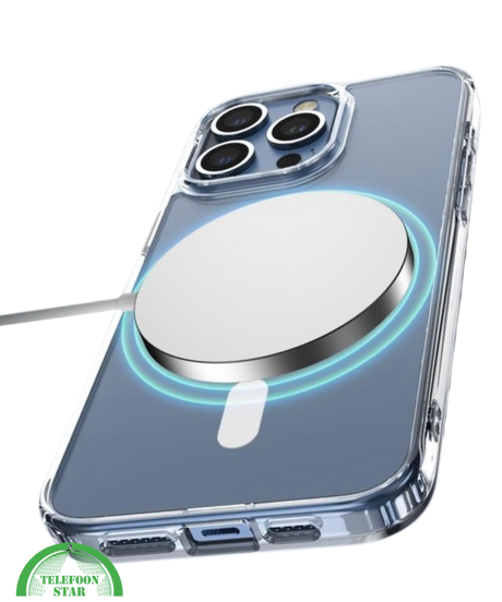 Transparant Hoesje voor iPhone 14 Pro MagSafe, Sterk, Slank &amp; Magnetisch